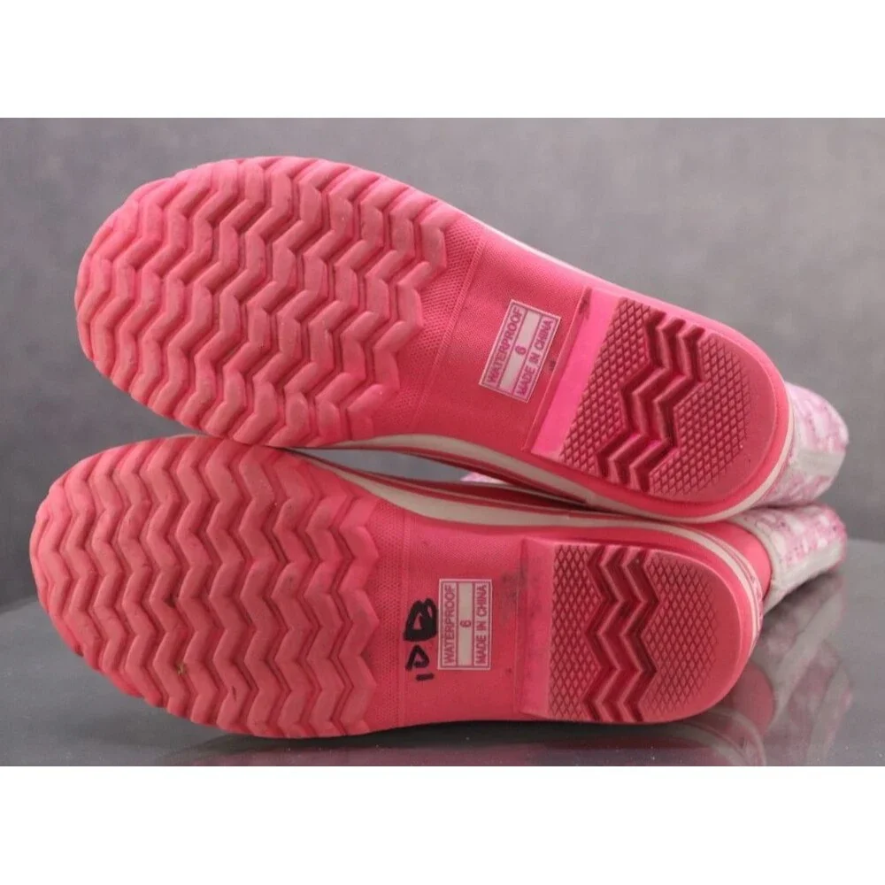 Sorel Rainbou Girl Kid's Waterproof Rain Boots Size 6 Pink